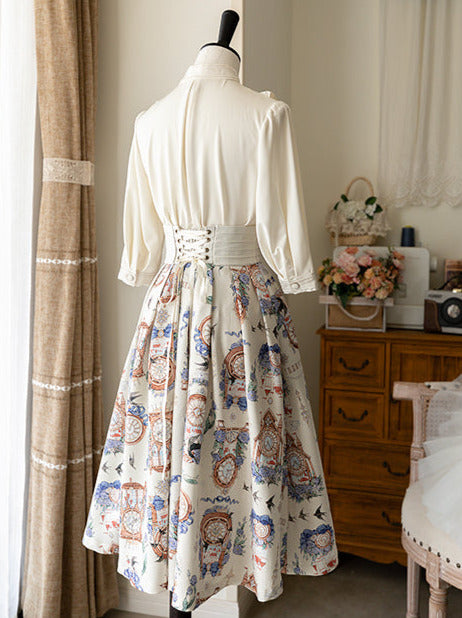 ロリータエコー デイリーエコー セットアップ サスカート エレガン トロクラシカルプリントシャツ エターナル