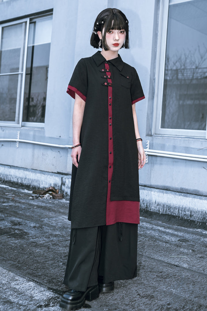 ダークシャツ チャイナドレス カントリー