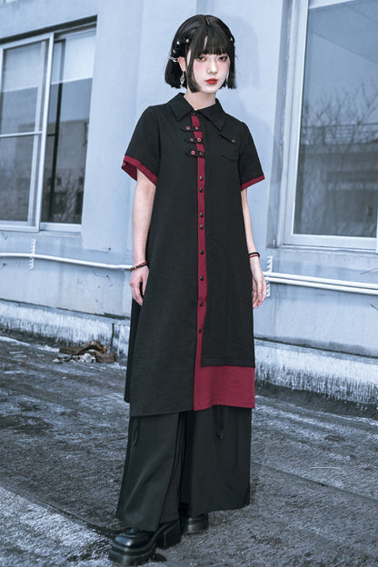 ダークシャツ チャイナドレス カントリー