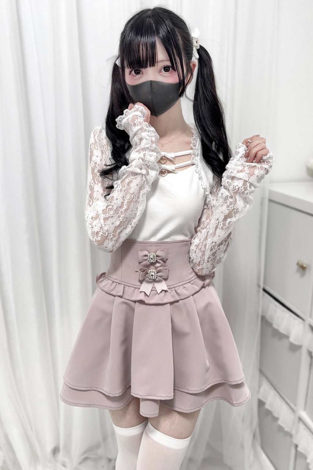 Reservations Top Open Collar Lace Sheer