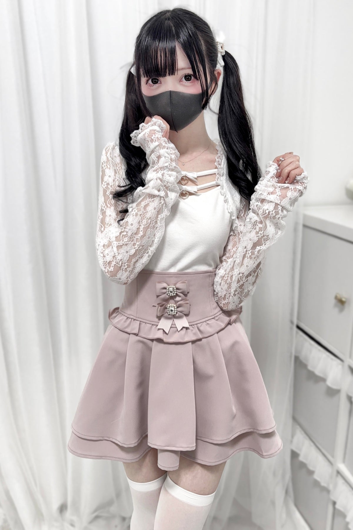 Reservations Top Open Collar Lace Sheer