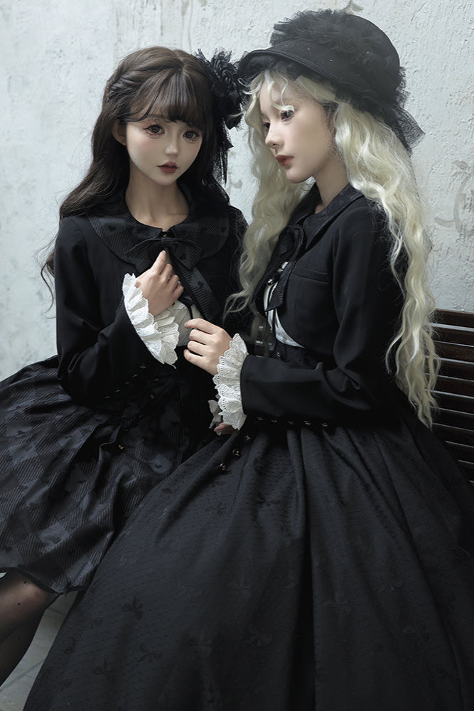 プリンセスブラックジャンパースカートロリータトップレディ+クロップドサイレント