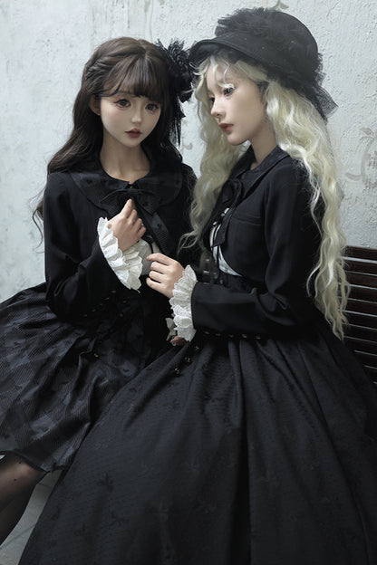 プリンセスブラックジャンパースカートロリータトップレディ+クロップドサイレント