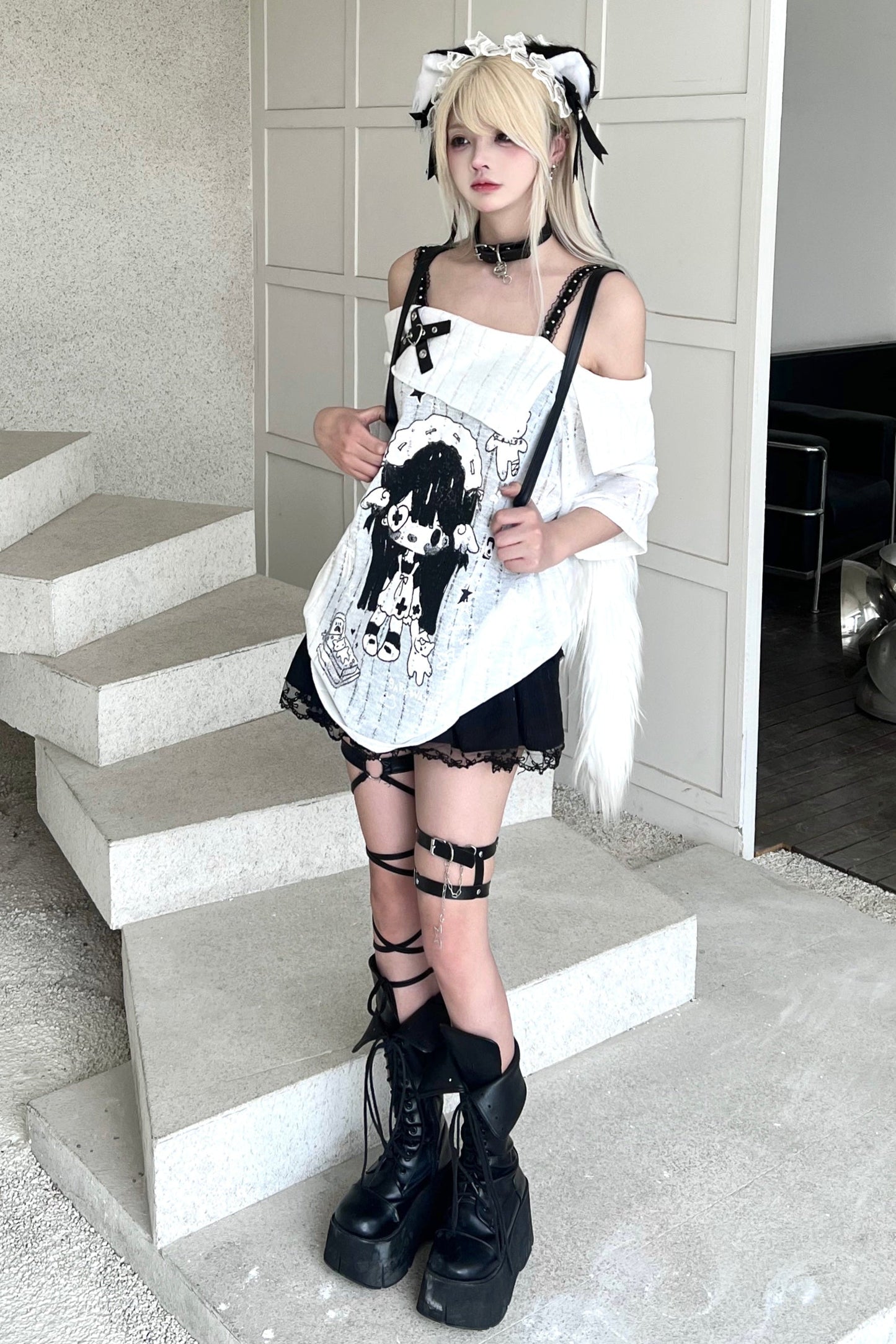 Süßes Top Print Smock Anime