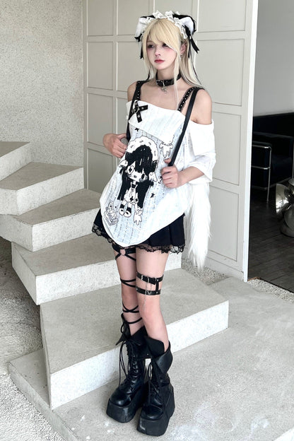 Süßes Top Print Smock Anime