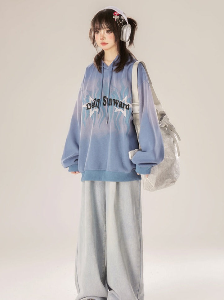 Gerade Denim Lose Retro Hose Kreuz-Gürtel