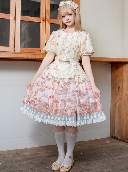 エプロン かわいいリボン ロリータ + ドレス + デザイン