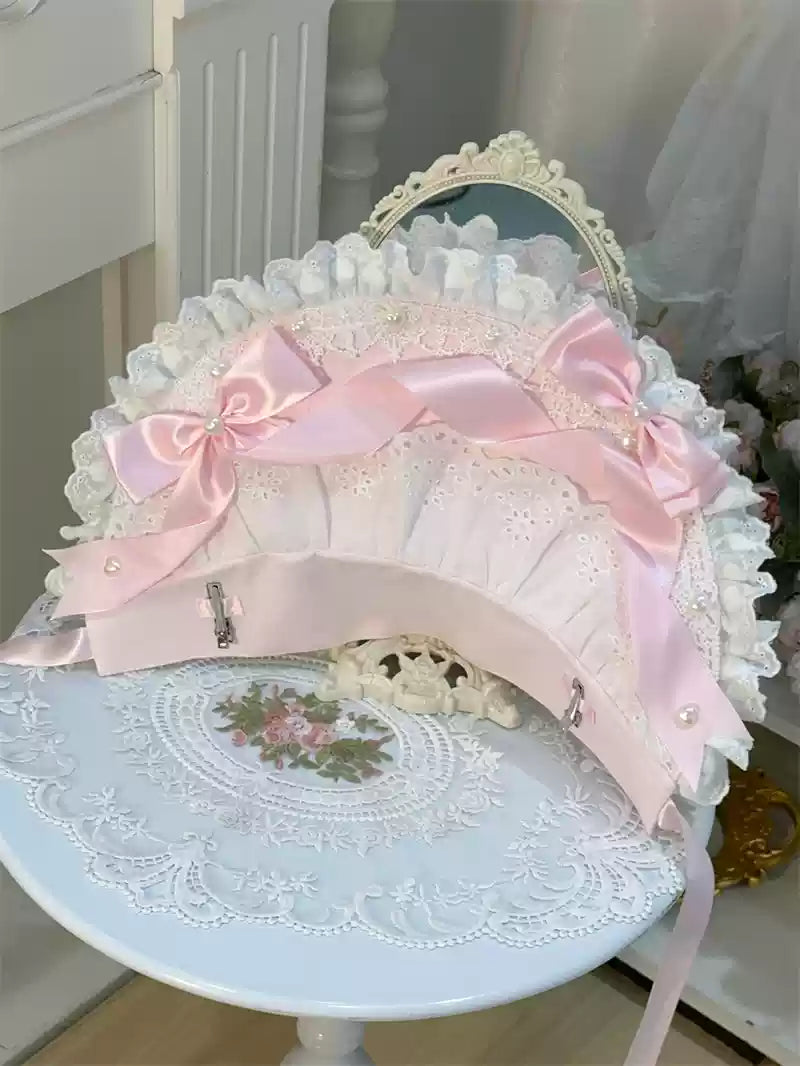 ボンネットパールアンティークプリンセスドレスヘッドドレスドール+