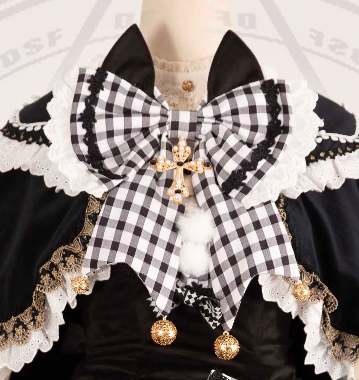 Black and white gingham large neck bow sold separately