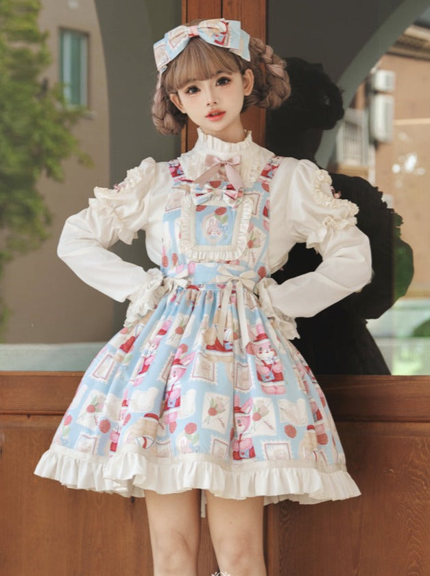 Lolita Lace-up Blouse Dress Suspender Lolita