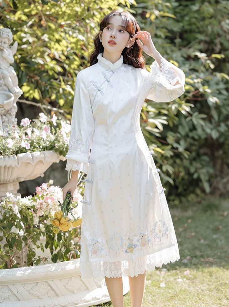 Robe longue rétro chinoise