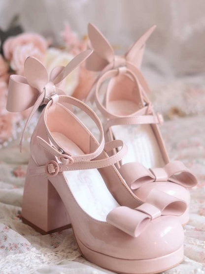 Heels Bunny Ears Ribbon High