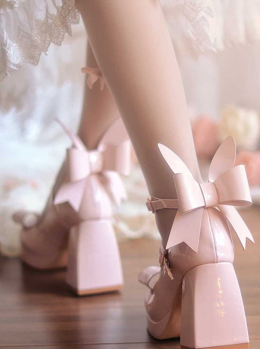 Heels Bunny Ears Ribbon High