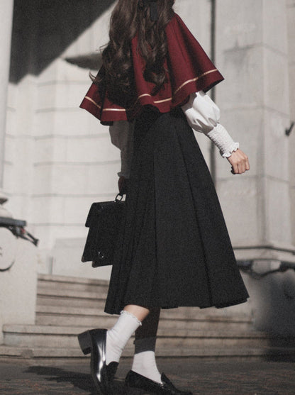 シャツ ロングスカート エレガントケープ ベスト クリスティーン