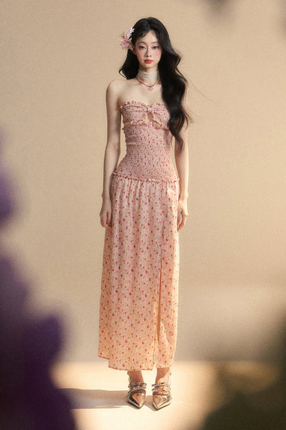 Mädchen Langes Süßes Kleid Tube Top