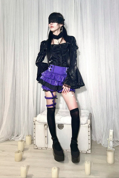 シャツ パンプキン レース ボトム パンツ ベルベット