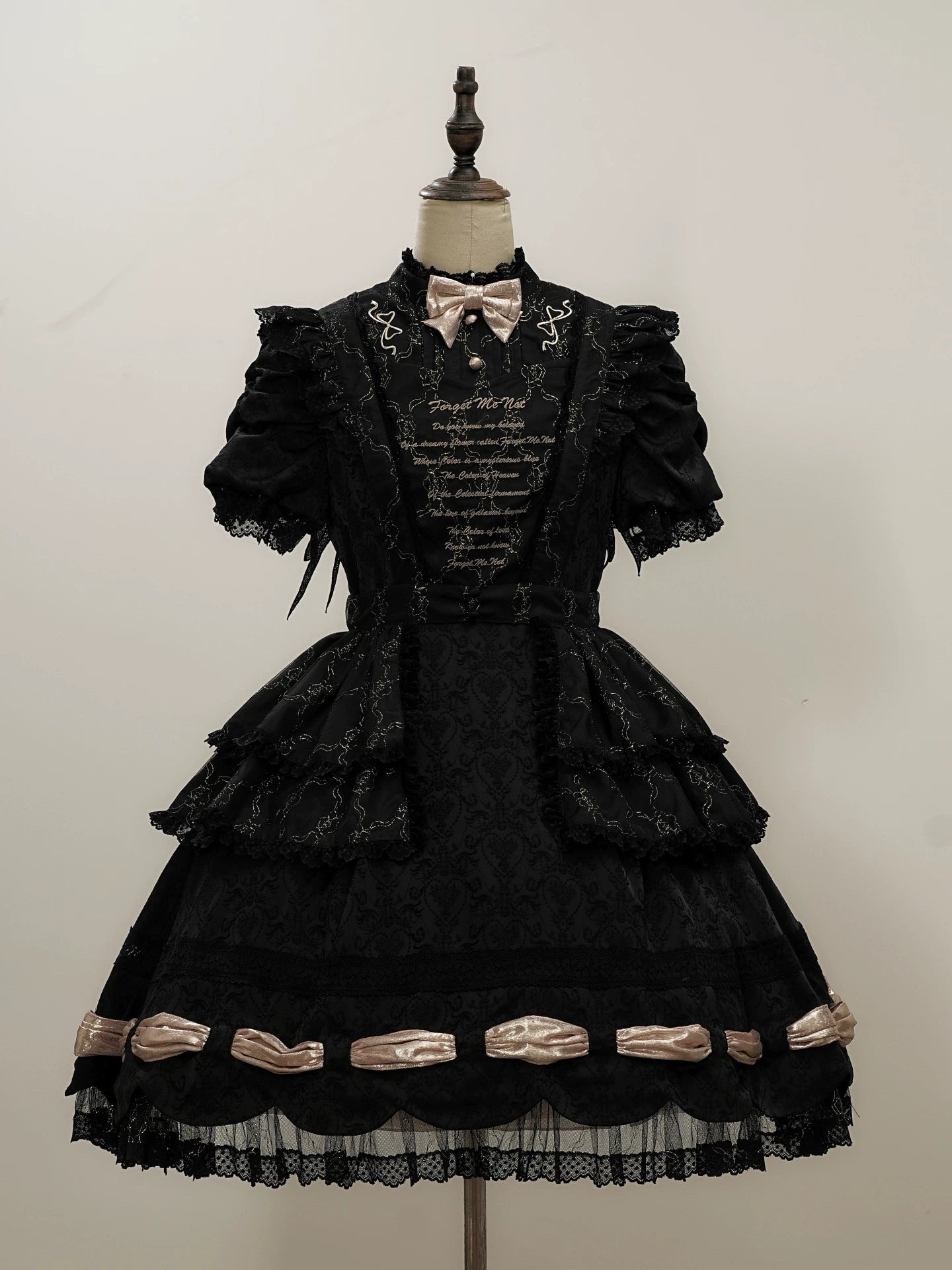 Dream Poem Sweet Classic Lolita OP Dress with Apron Two-Piece