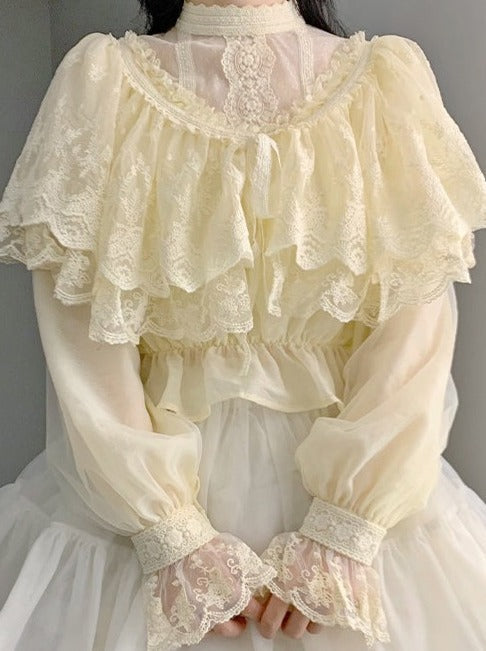 Multi Shawl Reservations Lolita Frilled + Wear Top