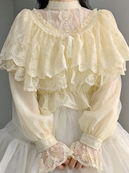 Multi Shawl Reservations Lolita Frilled + Wear Top