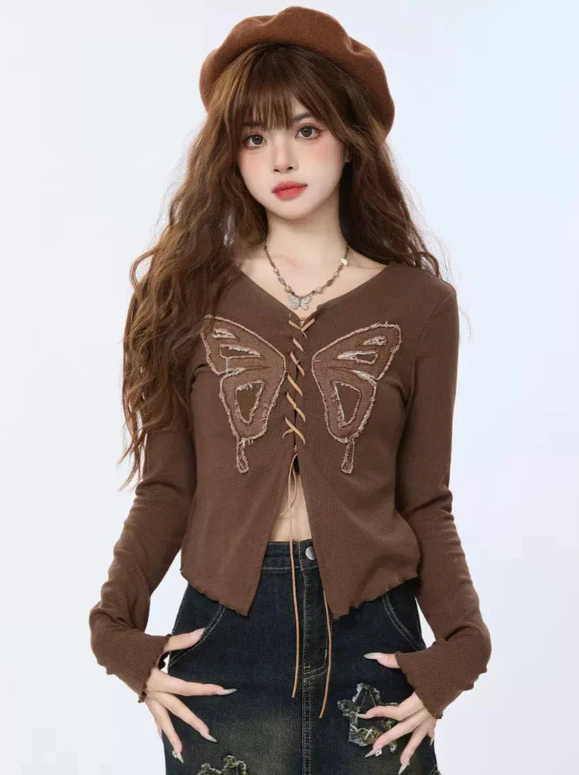Top Butterfly Inner Retro Design Amerikanischer Riemen