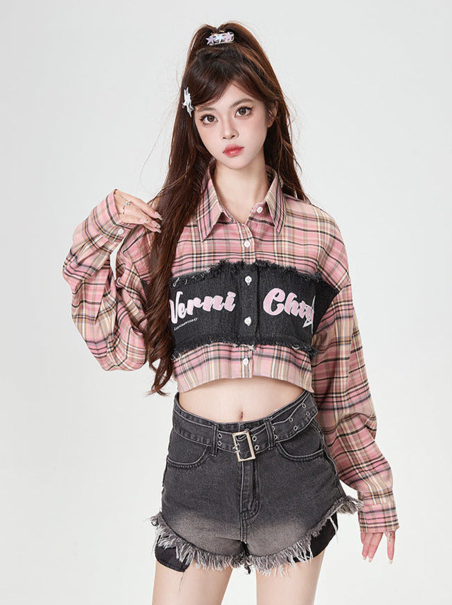 チェックスプライシングアメリカンレトロショートシャツ
