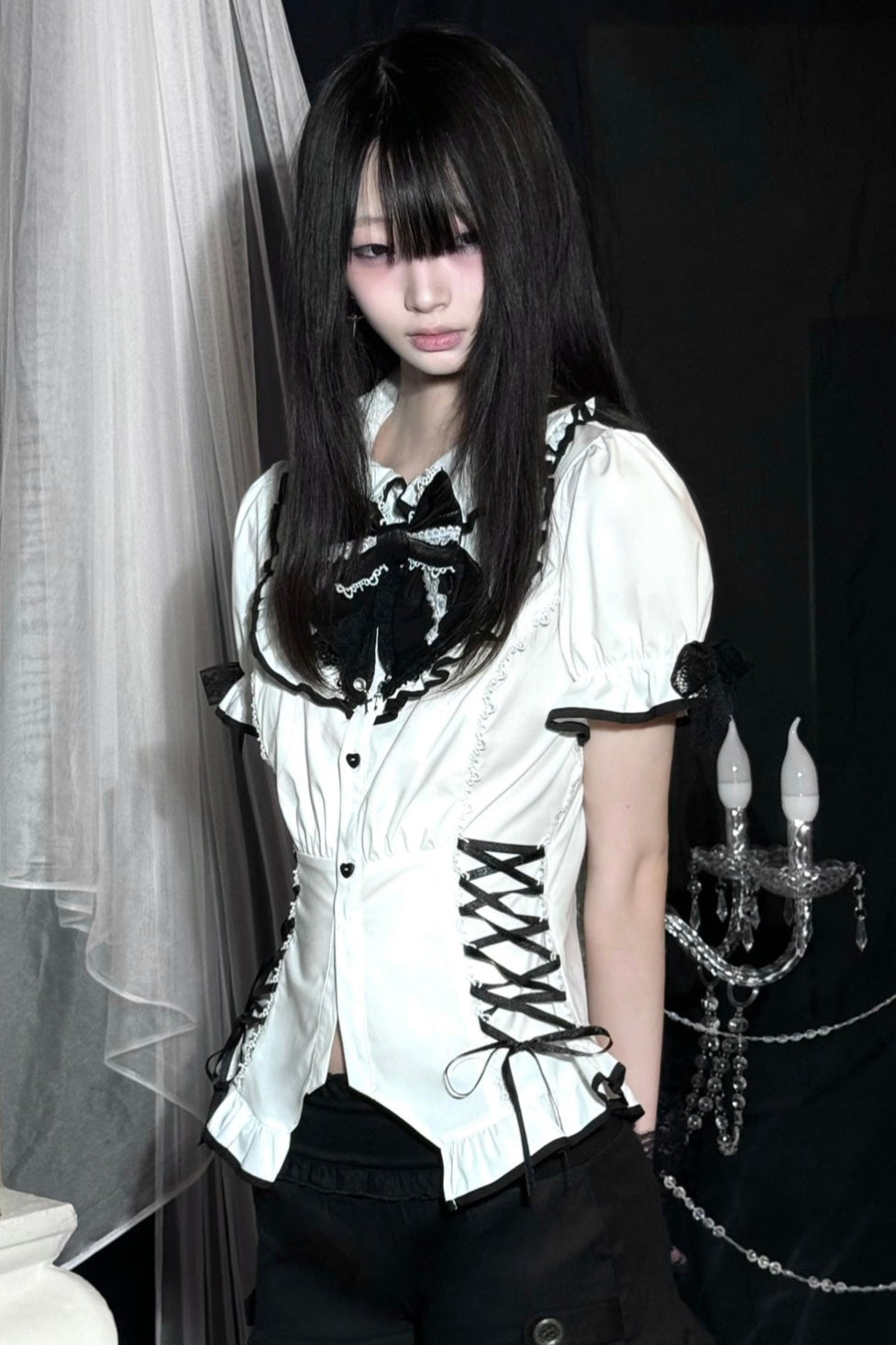 リボンクラッシュシャツ