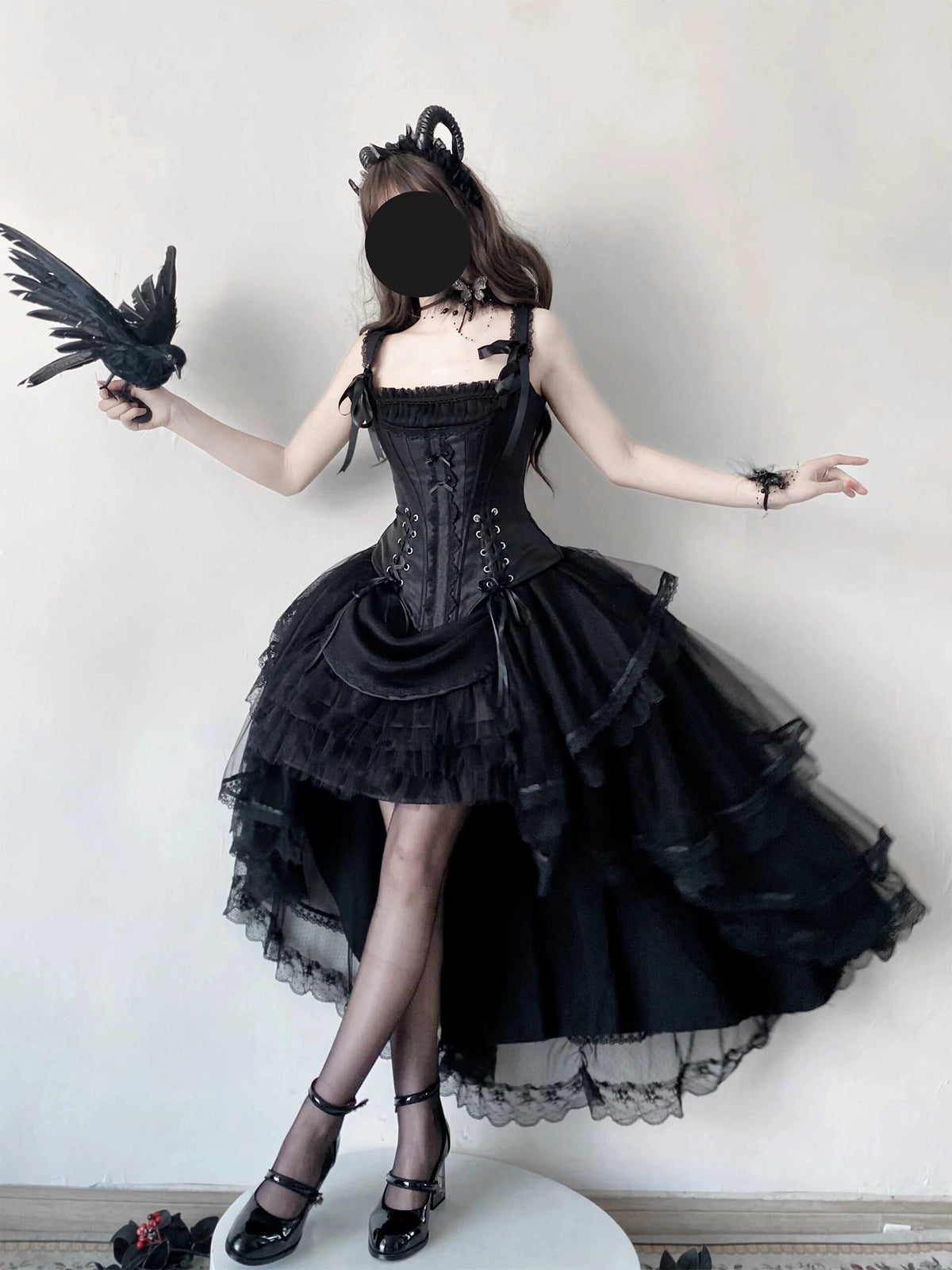 Lolita Hi-Low Princess Evening Dress - Lace-Up Back