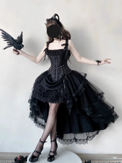 Lolita Hi-Low Princess Evening Dress - Lace-Up Back