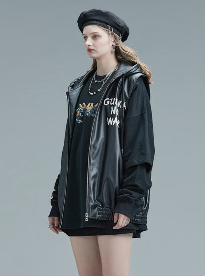 Logo Weste Ledertasche Print