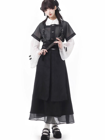 スリムな黒のチャイナスーツ、新しいホワイトデザインのウエスト