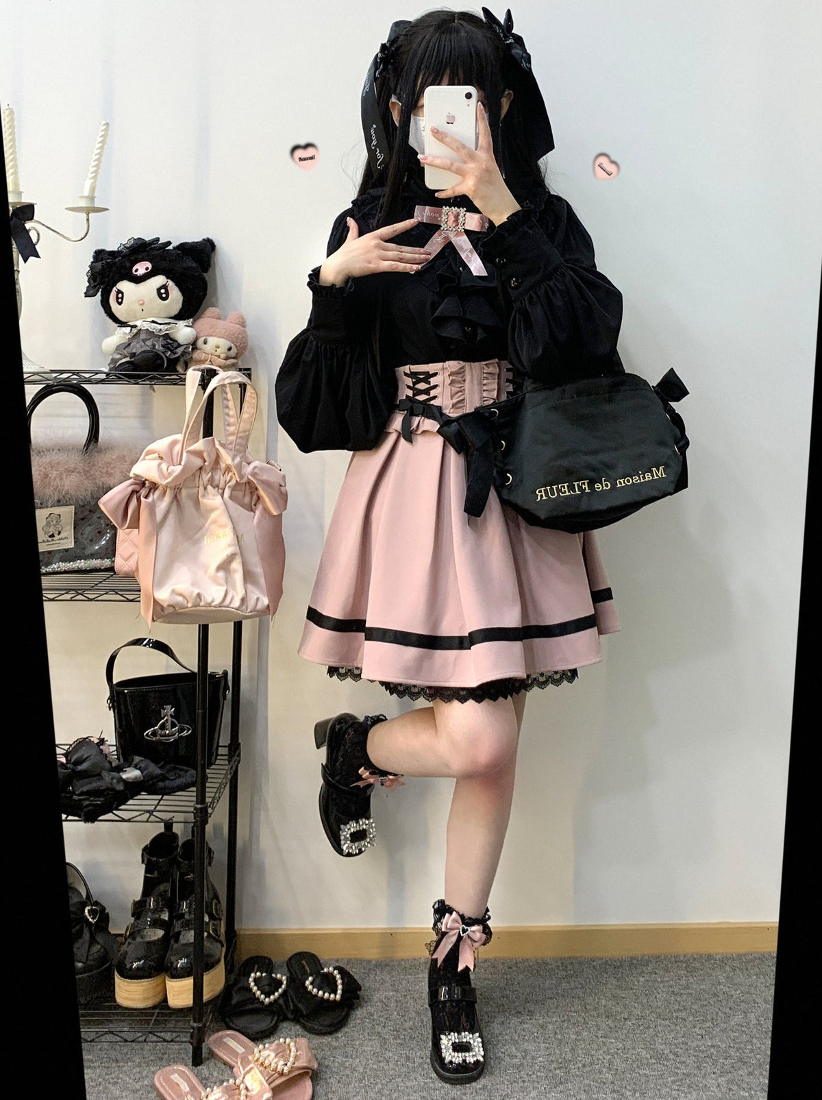 Race-up Waist Frill Chukart