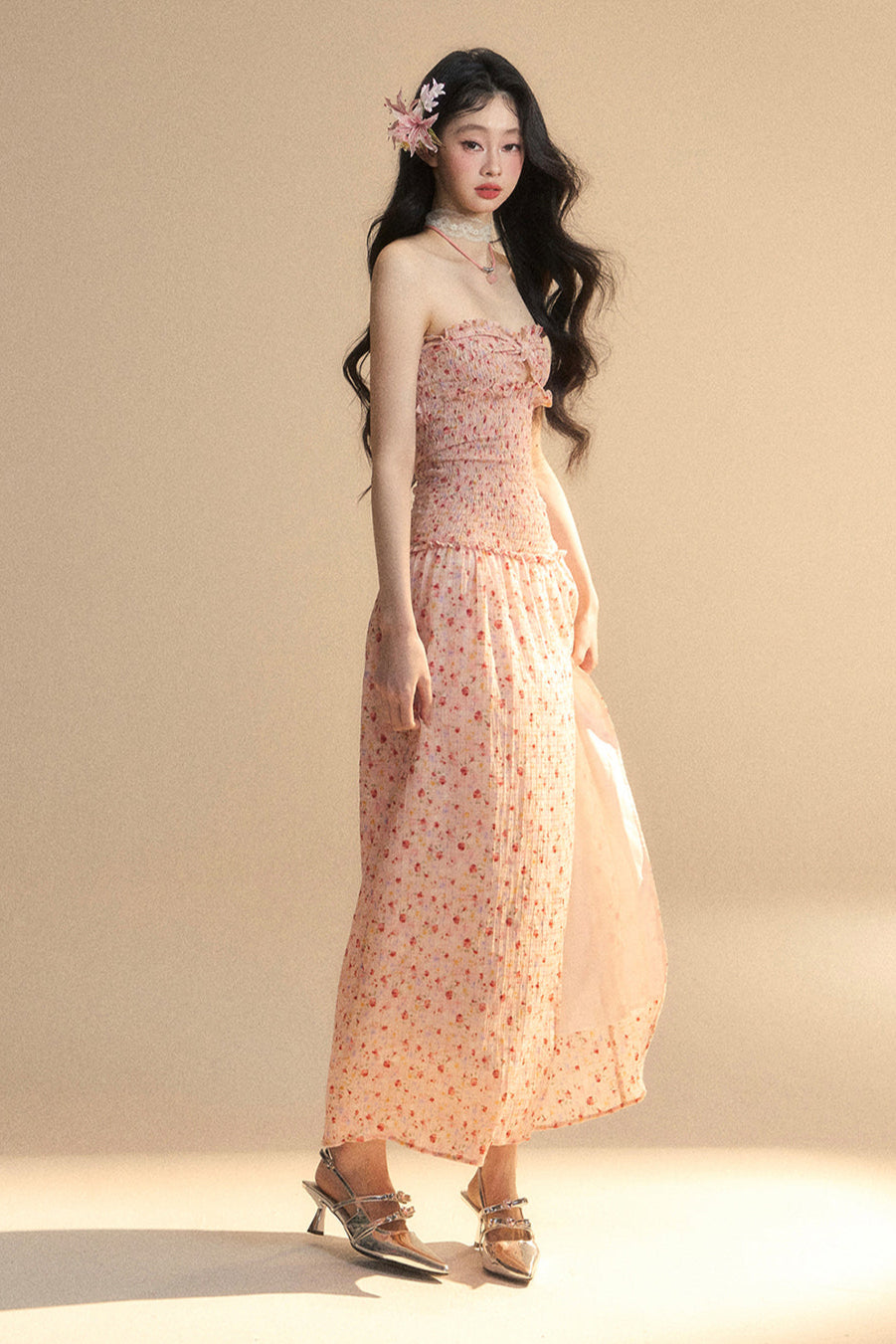 Mädchen Langes Süßes Kleid Tube Top