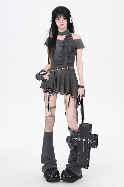 オフショルダー スリム ダーク スイート トップ