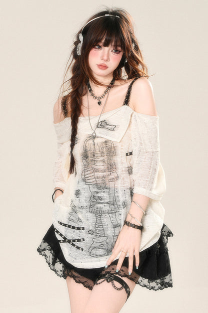 ホルターネックのシアーレーストップス