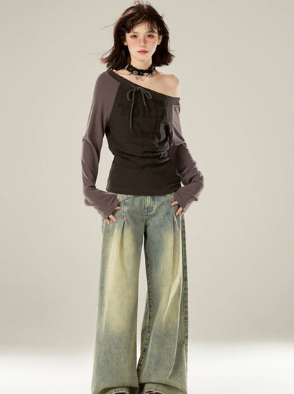 Osh Loose Pants mit breiter, überkreuzter Taille