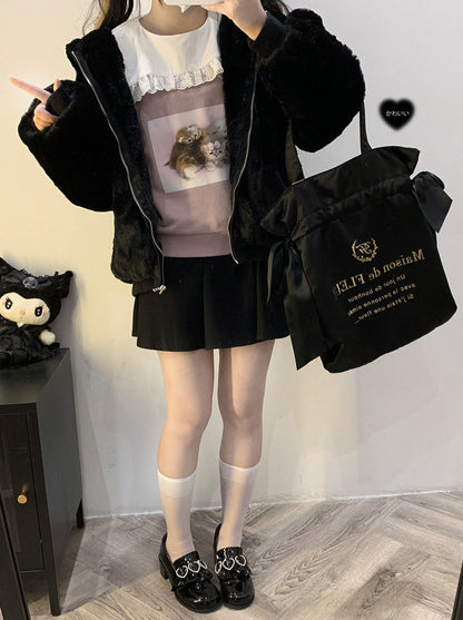 Race Square Sneaker mit farbigem Katzen-Print