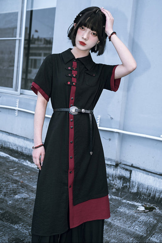 Dunkles Hemd China Kleid Land