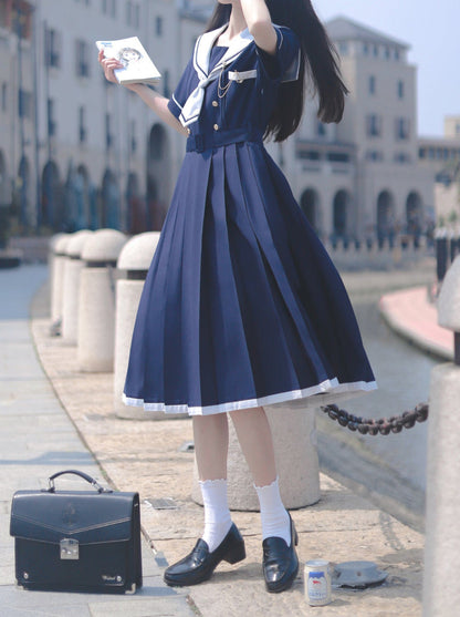 Dress College Style Collar Pleated Sailor