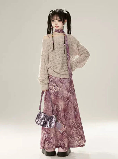 ソルティドレス スマッジ ショート/ロング サスペンダープリント