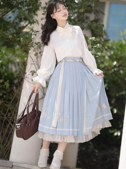 Pleated China + Blouse Idol Vest Skirt