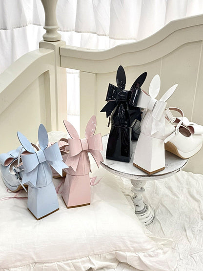 Heels Bunny Ears Ribbon High