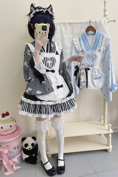 ロリータメイドの日本の医療ストライプ