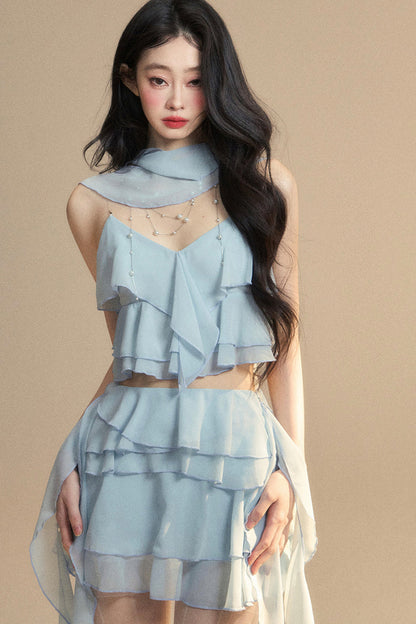 スカート+ショートキャミソール アニメ シフォン