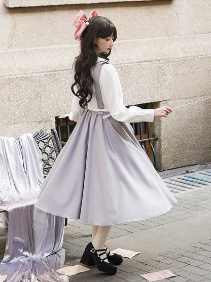 Blaues Collegekleid Pastell Lolita