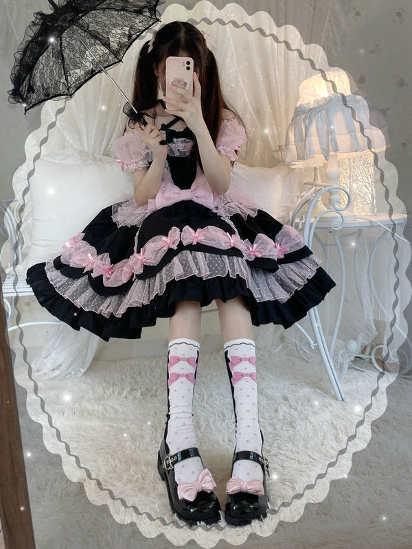 Merejane Cat Strap Platform Shoes + Ribbon