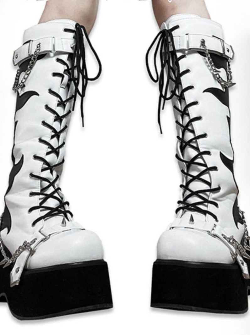 Platform Boots Toe Punk Style Round