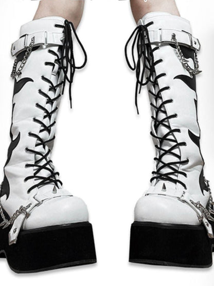 Platform Boots Toe Punk Style Round