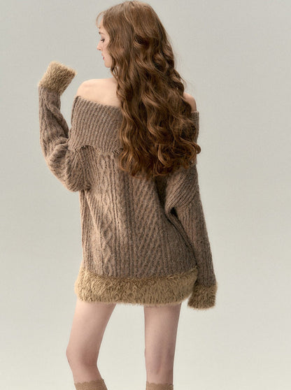 Schulterfreies, einspitziges Felltop