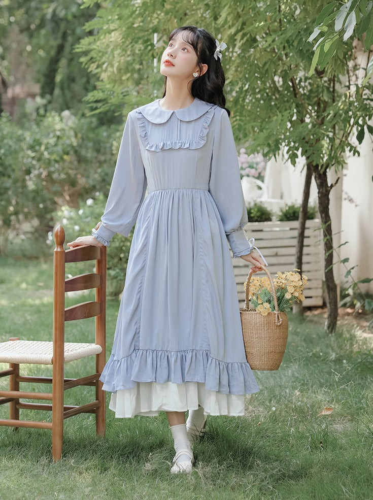 Robe Art à volants longue rétro