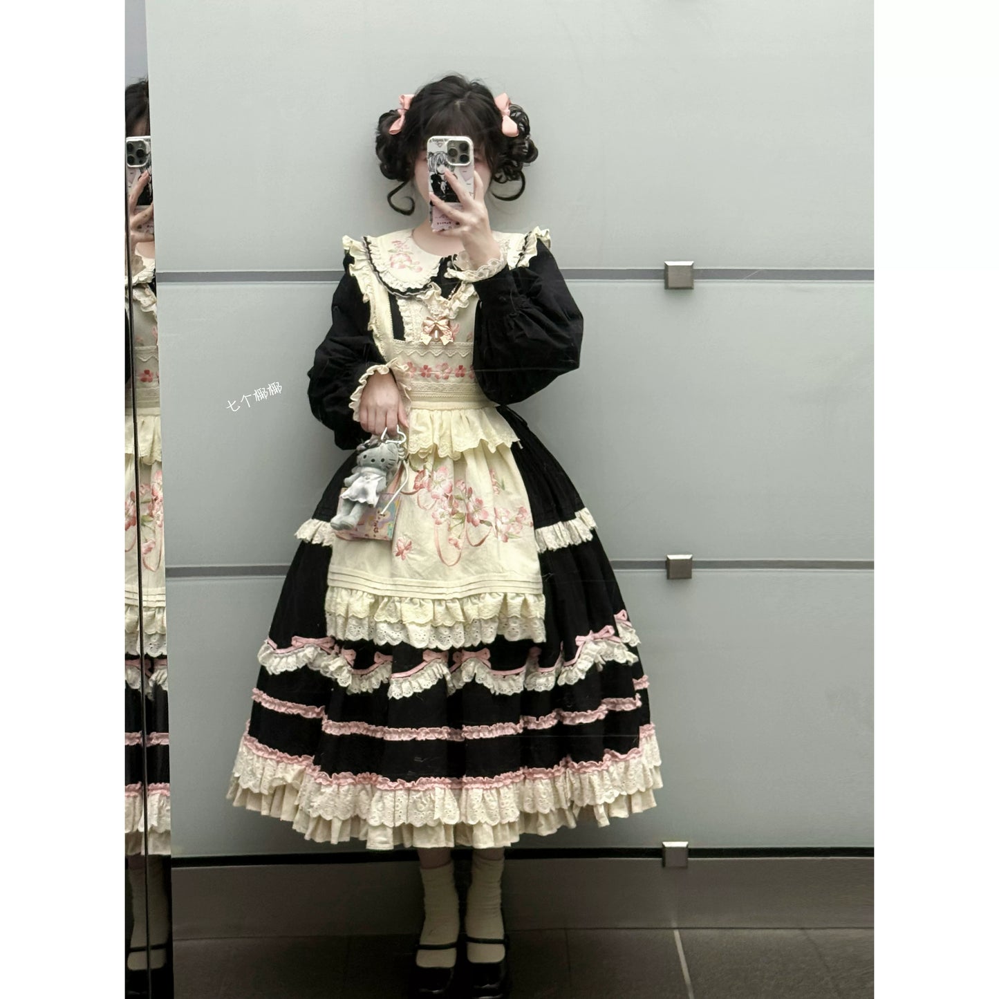 Dawn Cherry Blossom Shadow Lolita OP – Feng Ling Symphony Series | Wind Spirit Symphony
